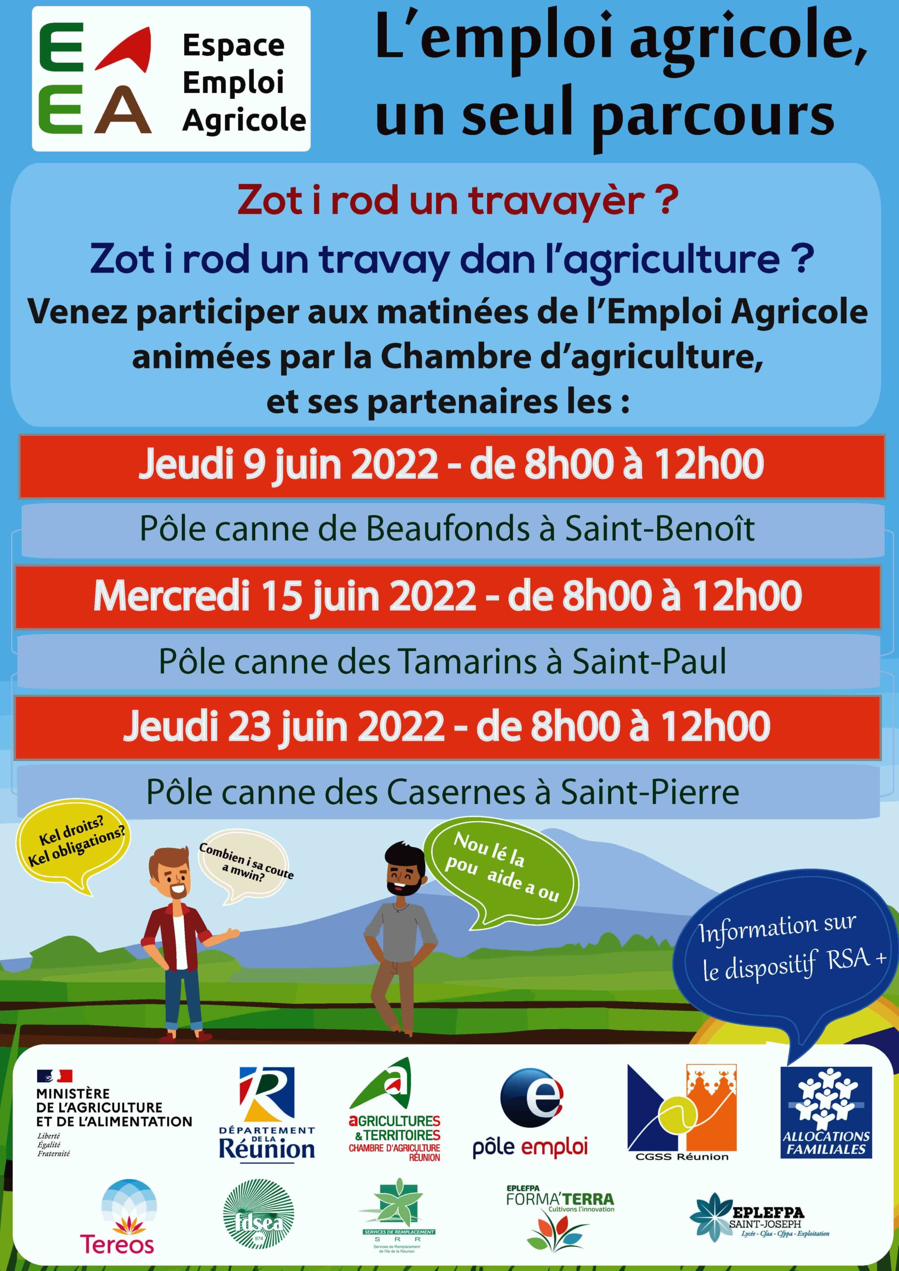 Affiche matinées de l’emploi agricole_juin_2022